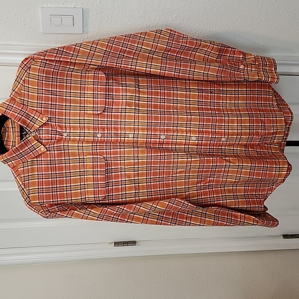 Ralph Lauren Workshirt L, Peach plaid